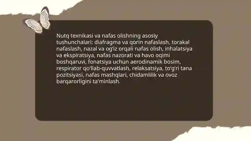 Nutq texnikasi asoslari: nafas olish va ovoz 3