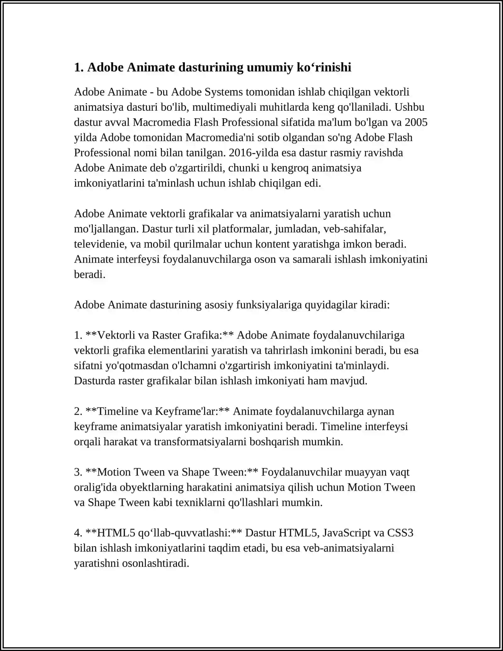 Adobe Animate Dasturi 3