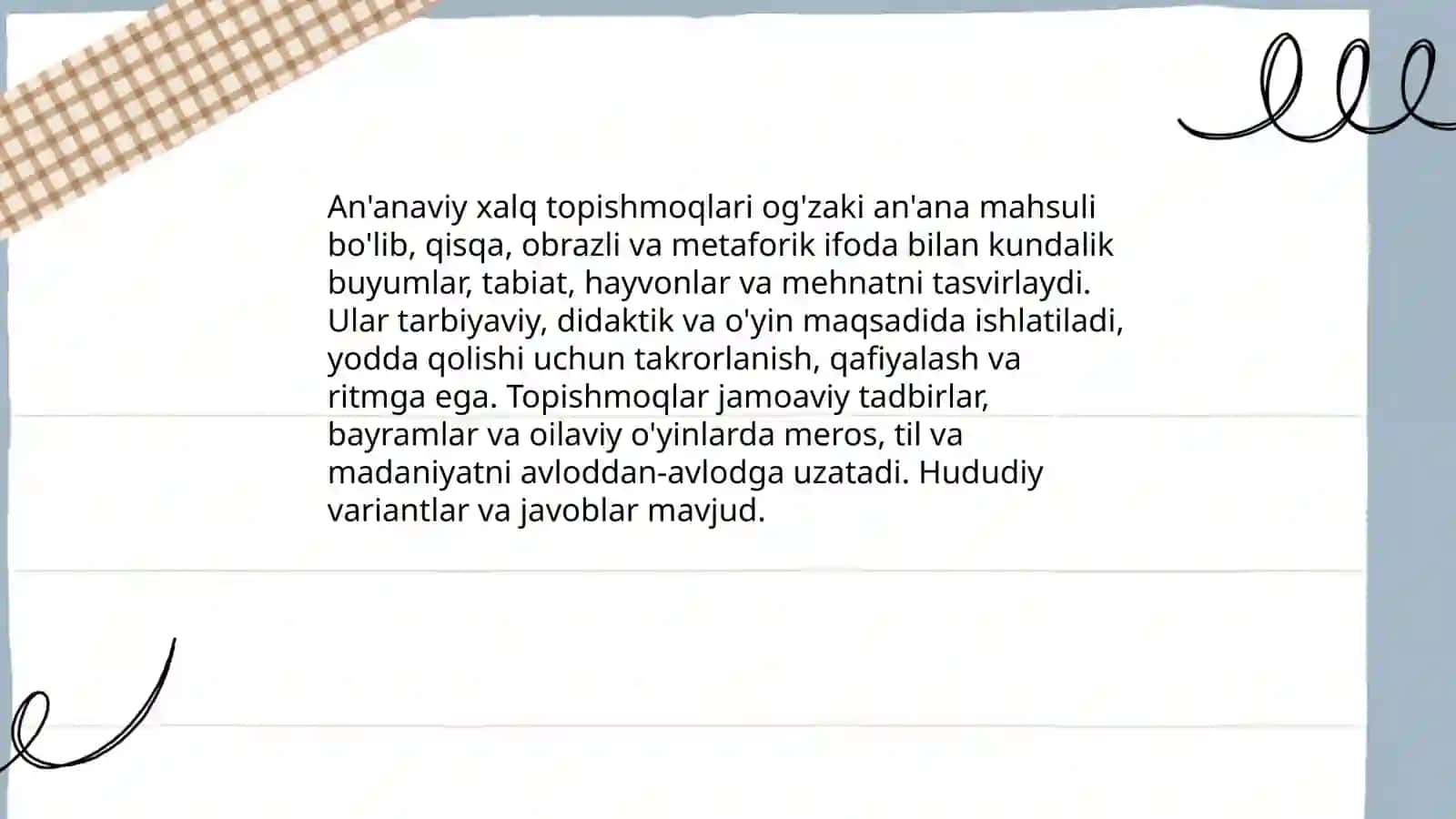 Topishmoqlar 3