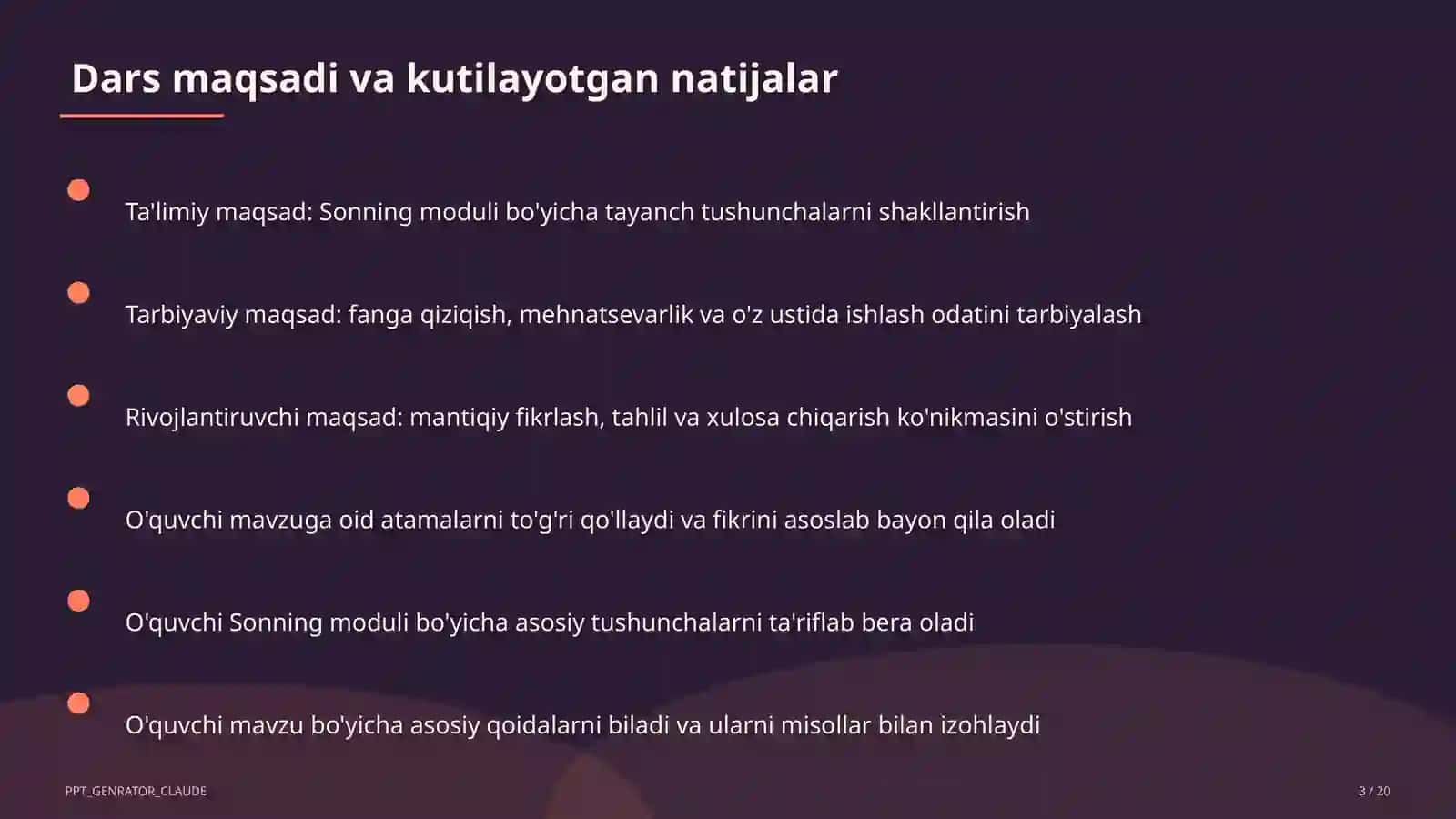 Sonning moduli (6-sinf) 3