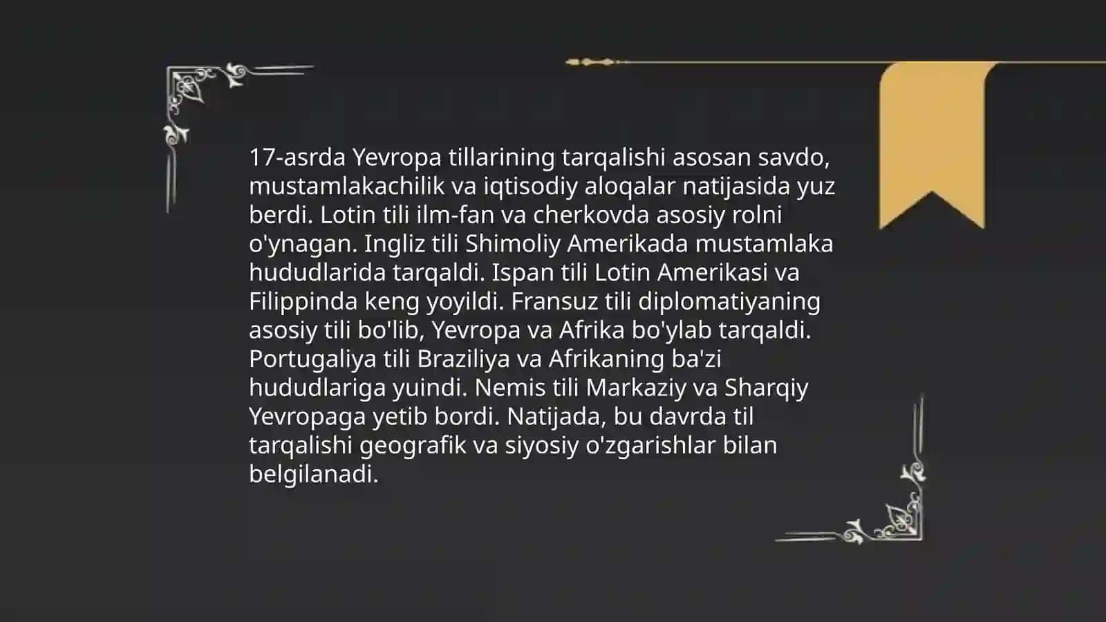 17-asrda Yevropa tillarining tarqalishi 3
