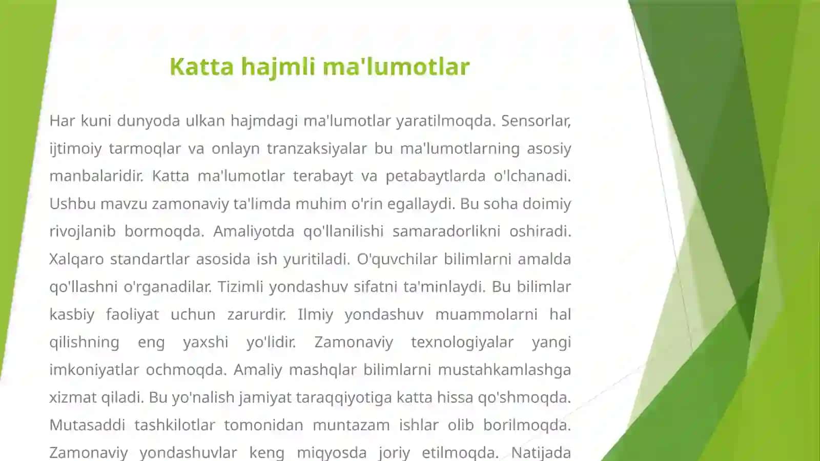 BIG DATA: KATTA MA'LUMOTLARNI QAYTA ISHLASH TEXNOLOGIYALARI 3