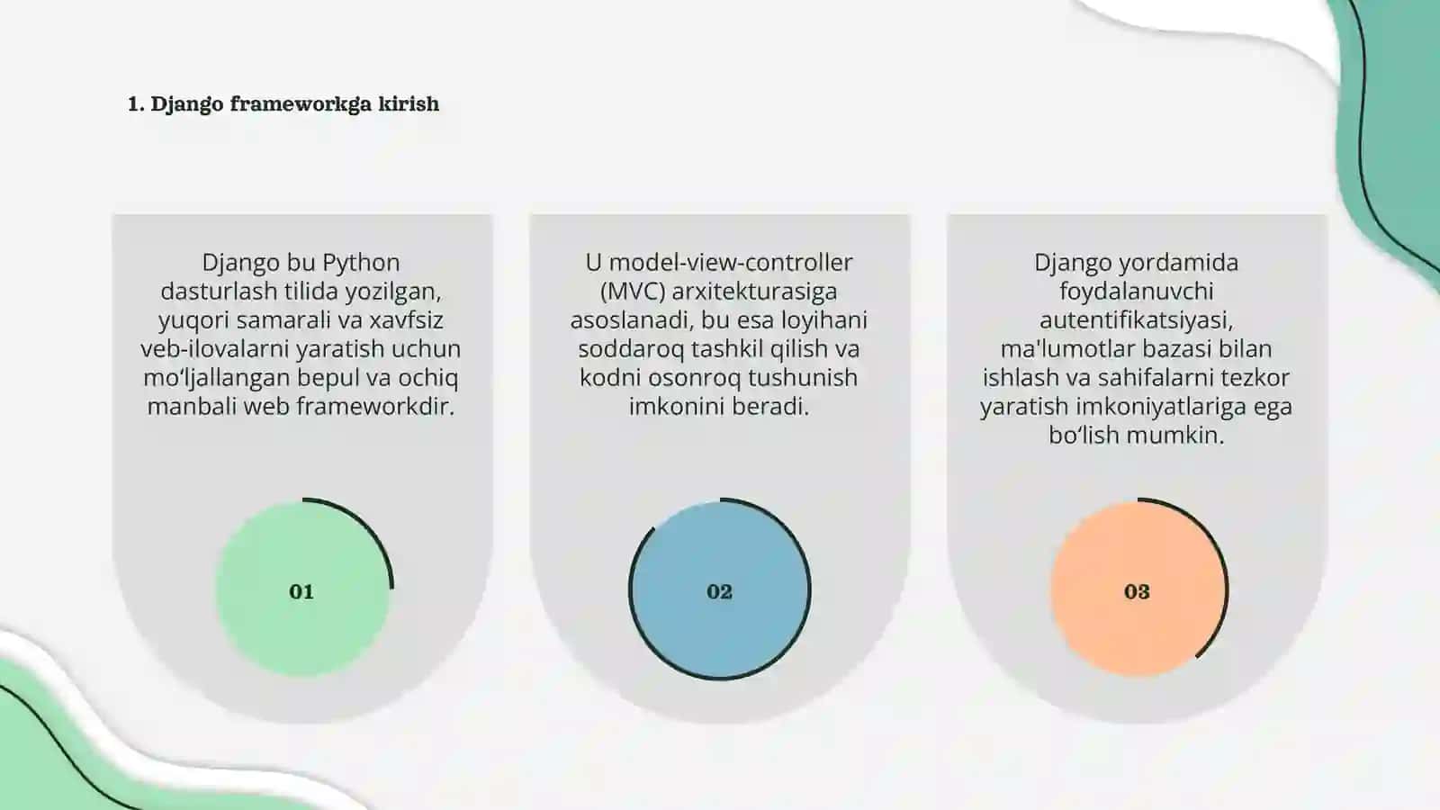 Django frameworki va uning imkoniyatlaridan foydalanish oʻrganish 3