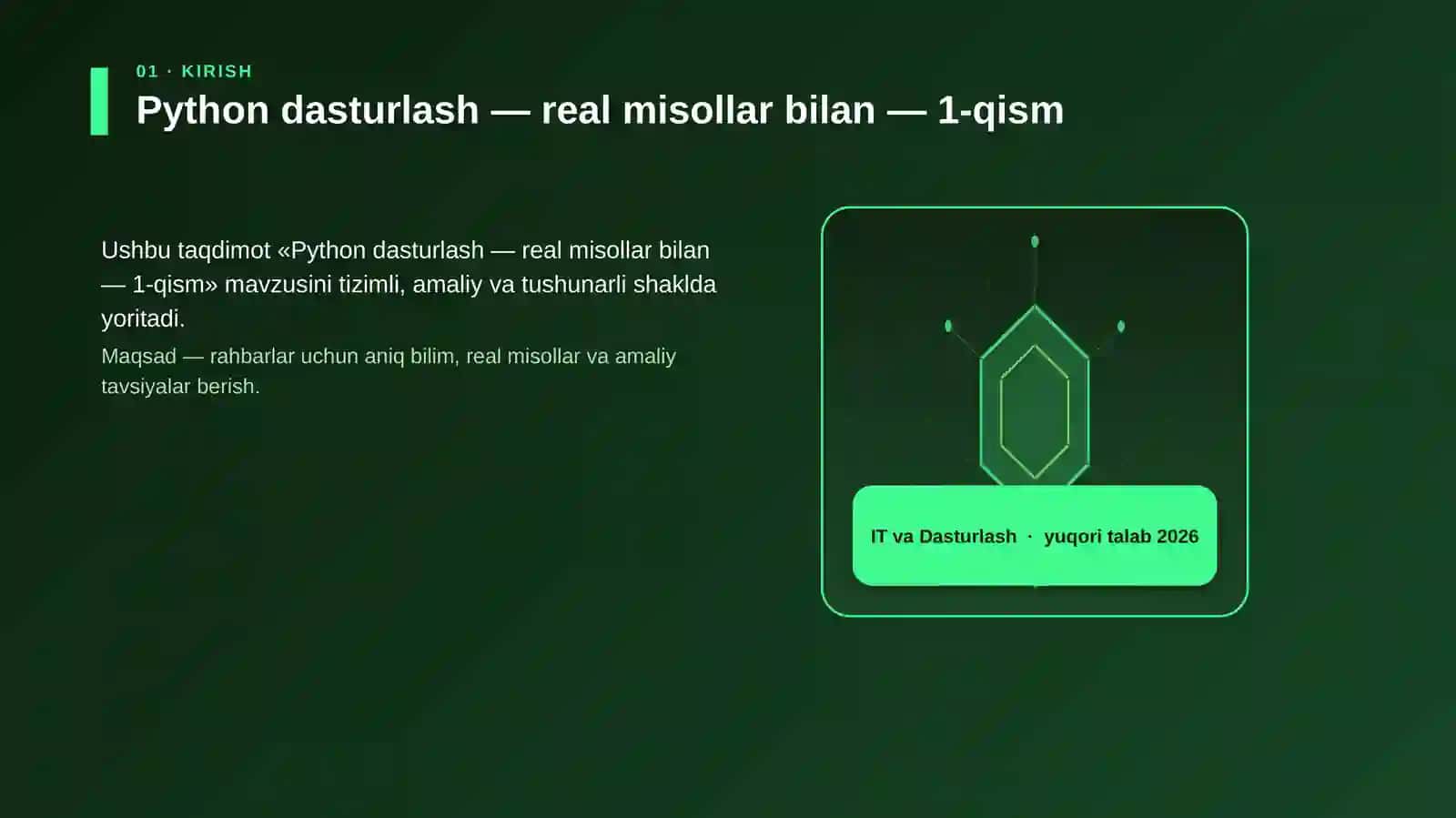 Python dasturlash — real misollar bilan — 1-qism 3