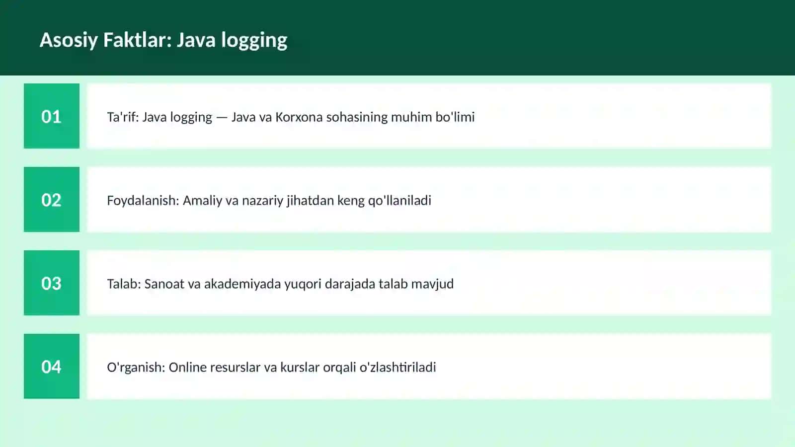 DASTURLASH | JAVA VA KORXONA 3