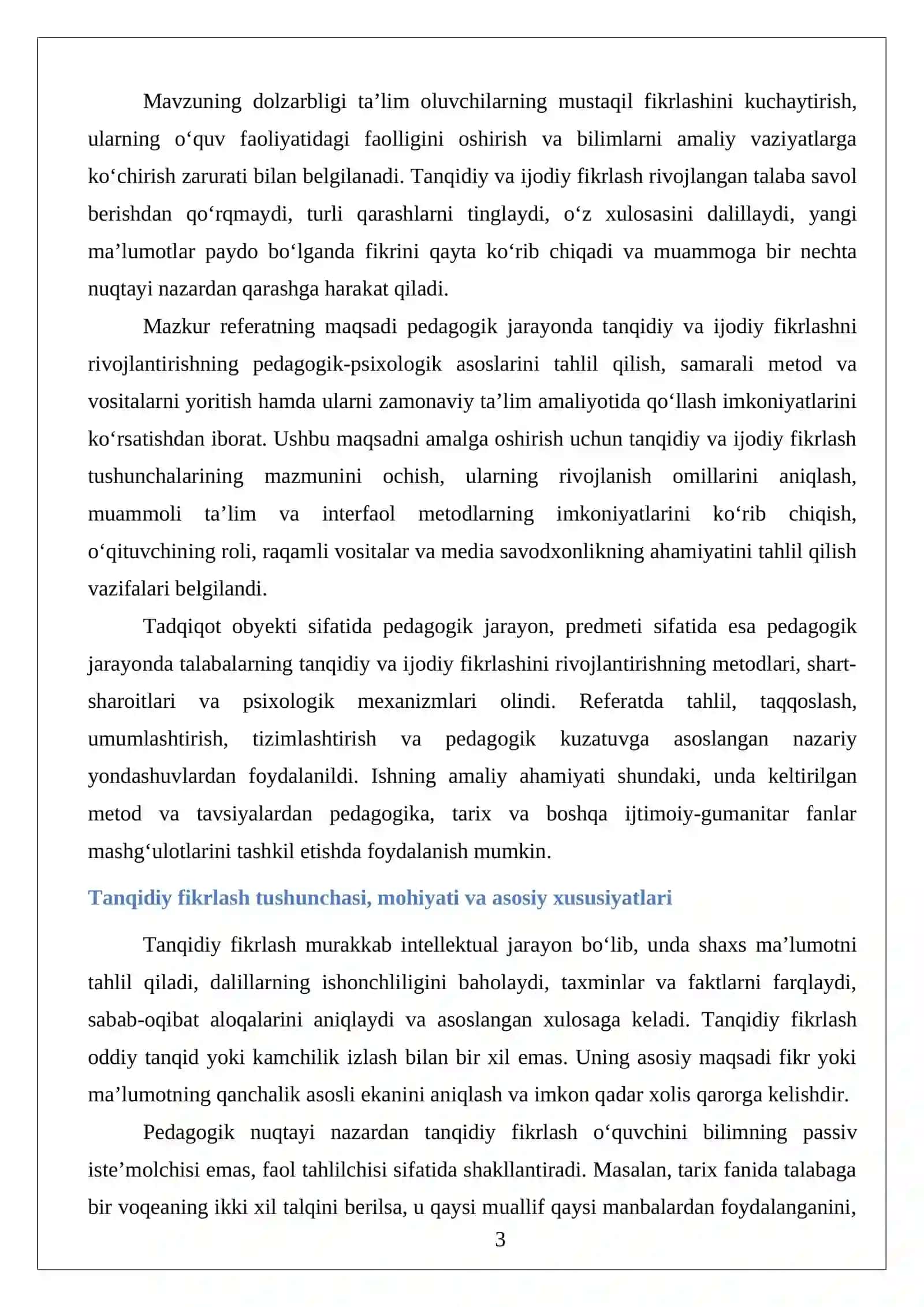 Pedagogik jarayonda tanqidiy va ijodiy fikrlashni rivojlantirish 3