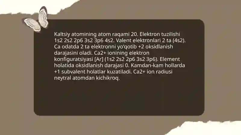 Ca va uning birikmalarining xususiyatlari 3