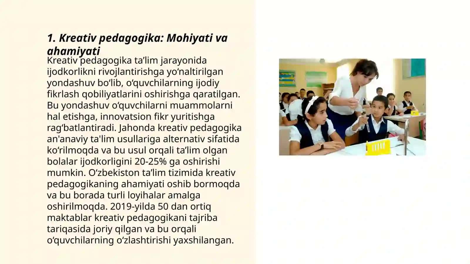 Kreativ Pedagogika: Mohiyati va ahamiyati 3