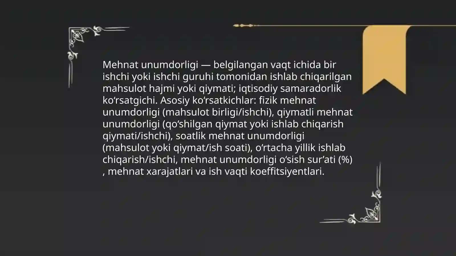Mehnat unumdorligini tahlil qilish 3