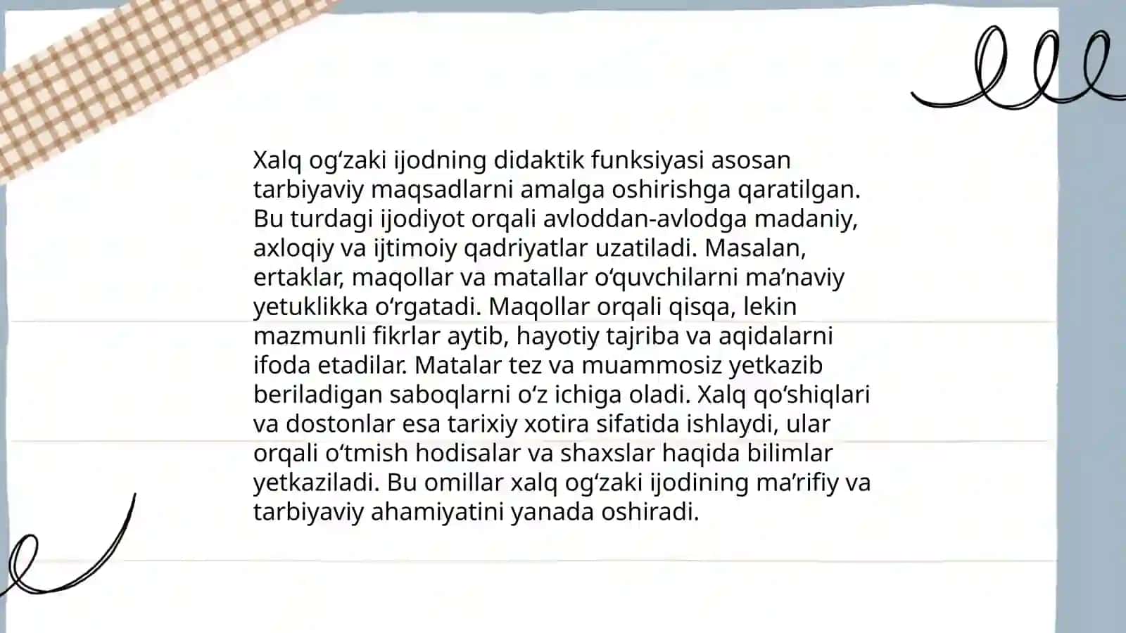 Boshlang'ich Mo'quvchilarda sinf o'qish va yozuvini rivojlantirishda xalq og'zaki ijodining oʻrni 3