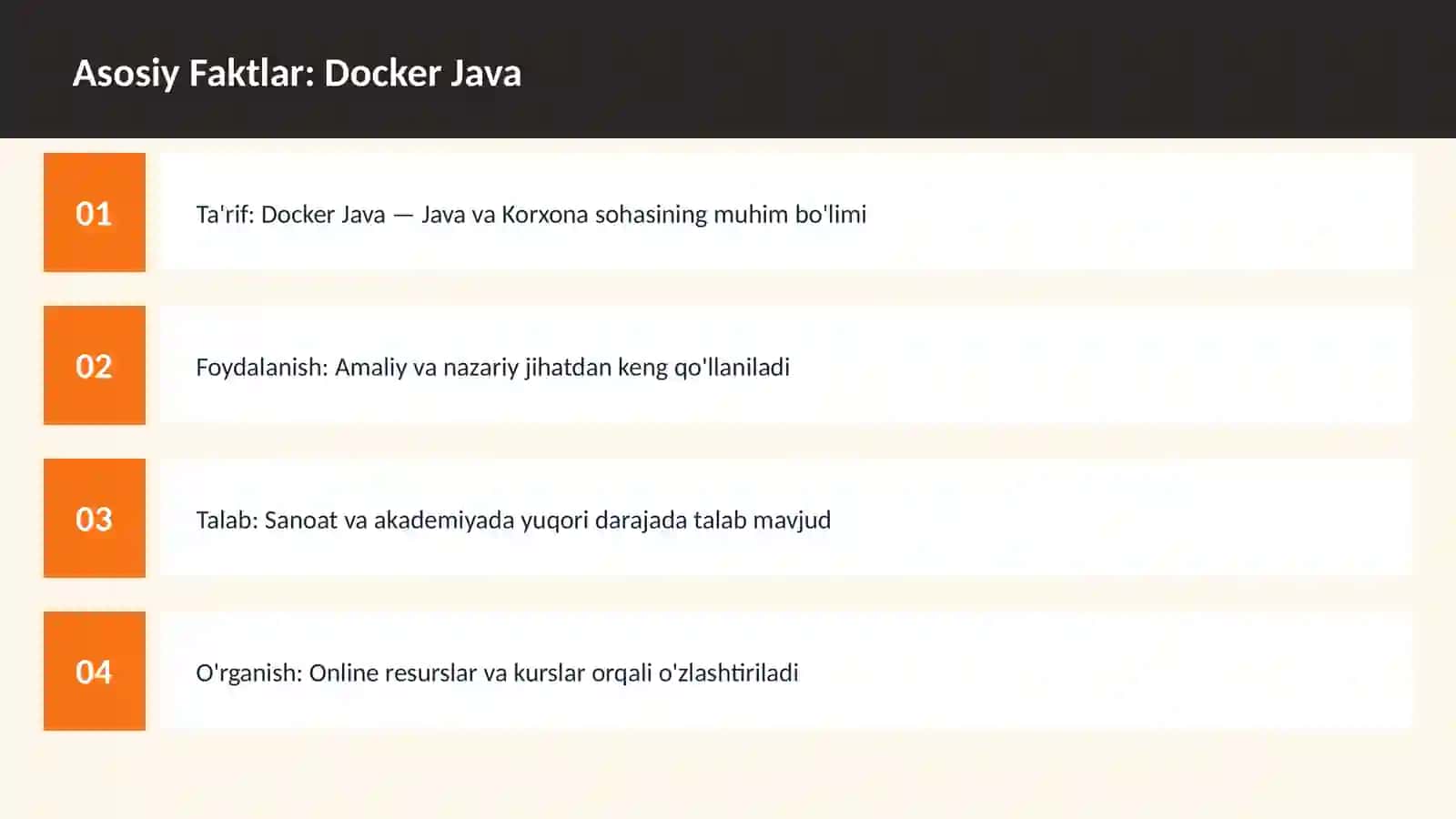 DASTURLASH | JAVA VA KORXONA 3