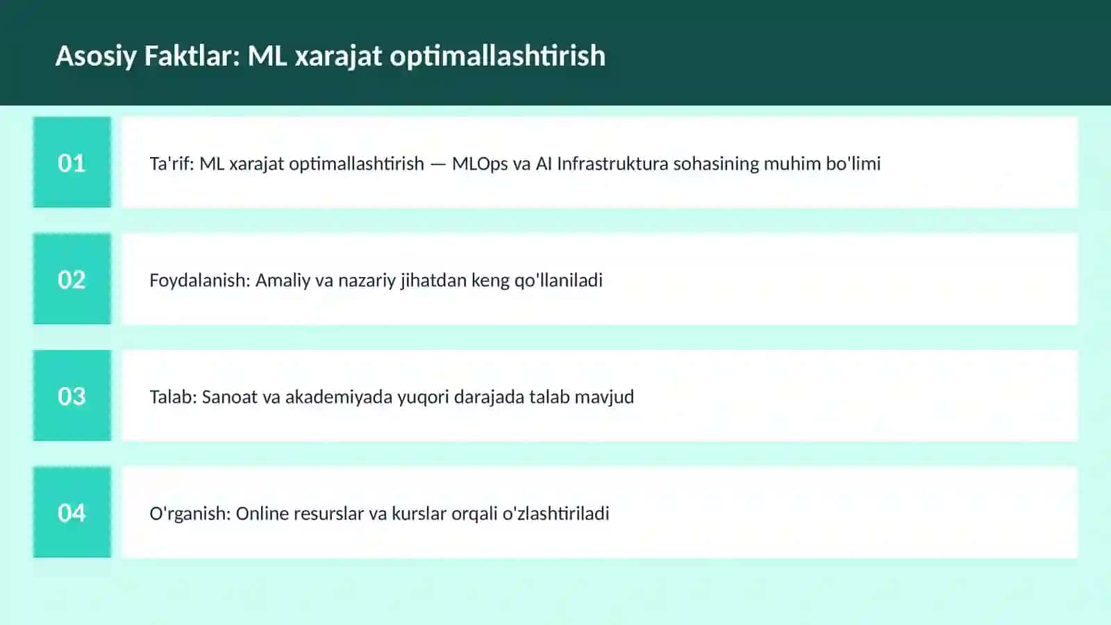 ML xarajat optimallashtirish 3