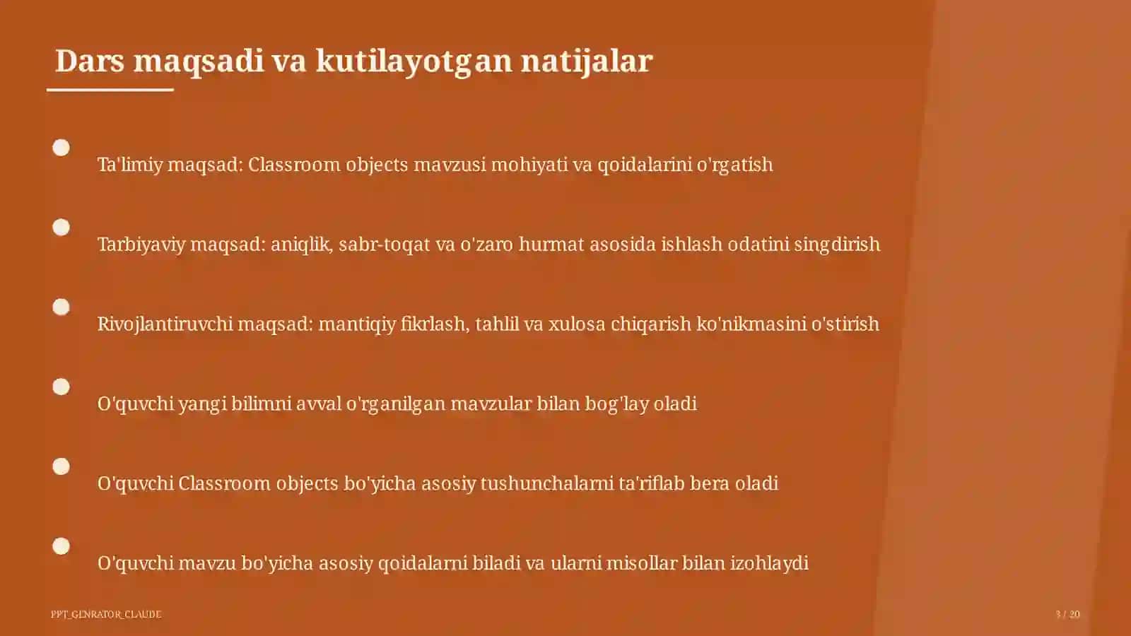 Classroom objects (2-sinf) 3