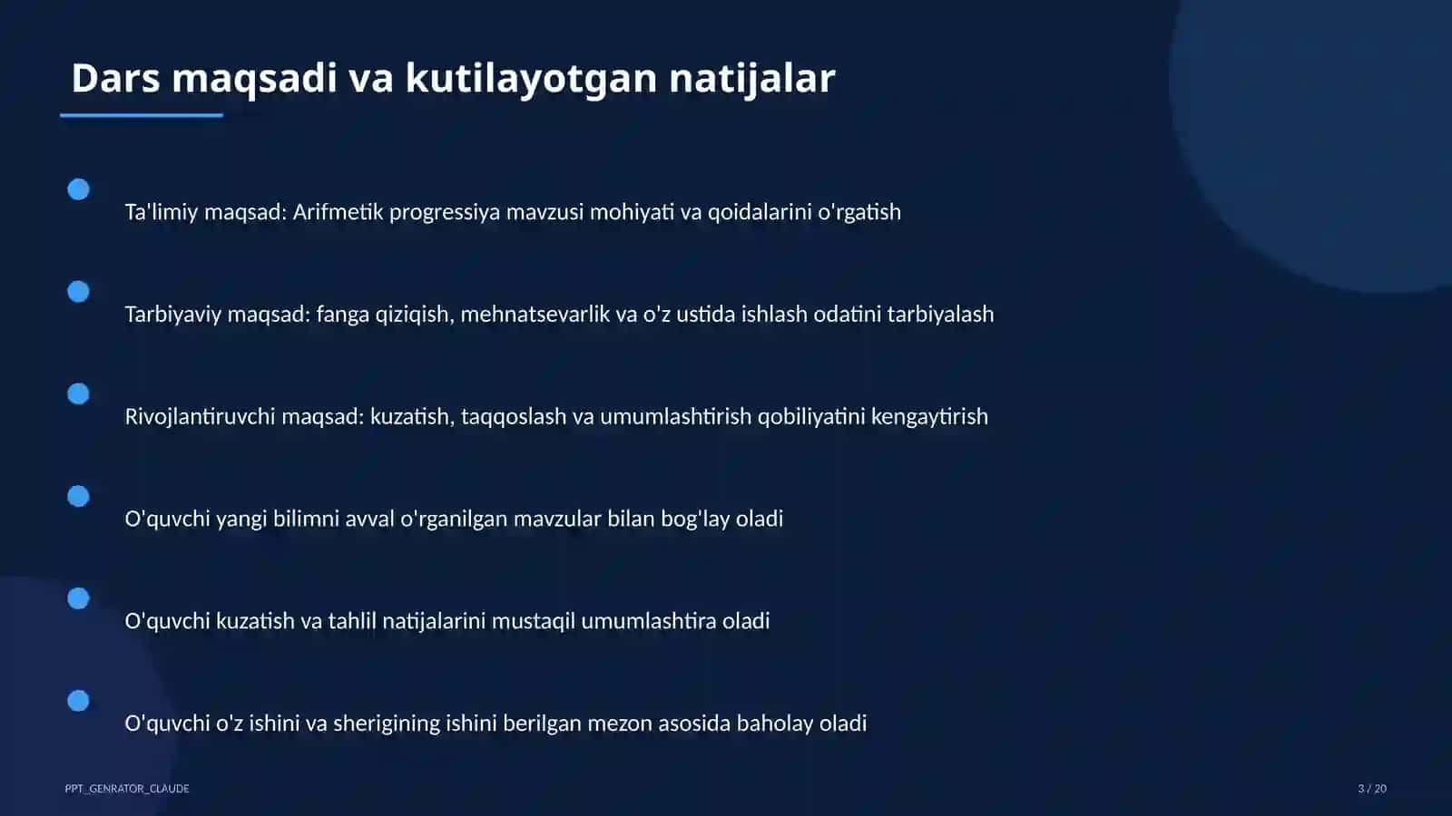 Arifmetik progressiya (9-sinf) 3