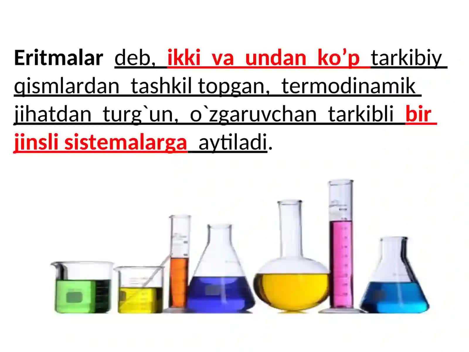 Eritmalar. Moddalar eruvchanligi 3