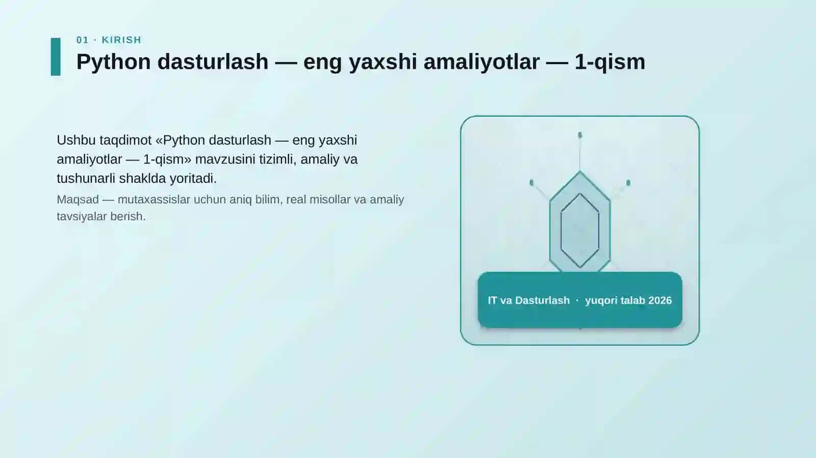 Python dasturlash — eng yaxshi amaliyotlar — 1-qism 3