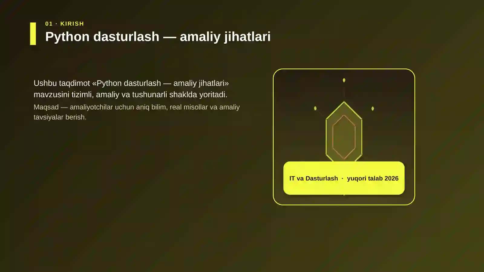 Python dasturlash — amaliy jihatlari 3