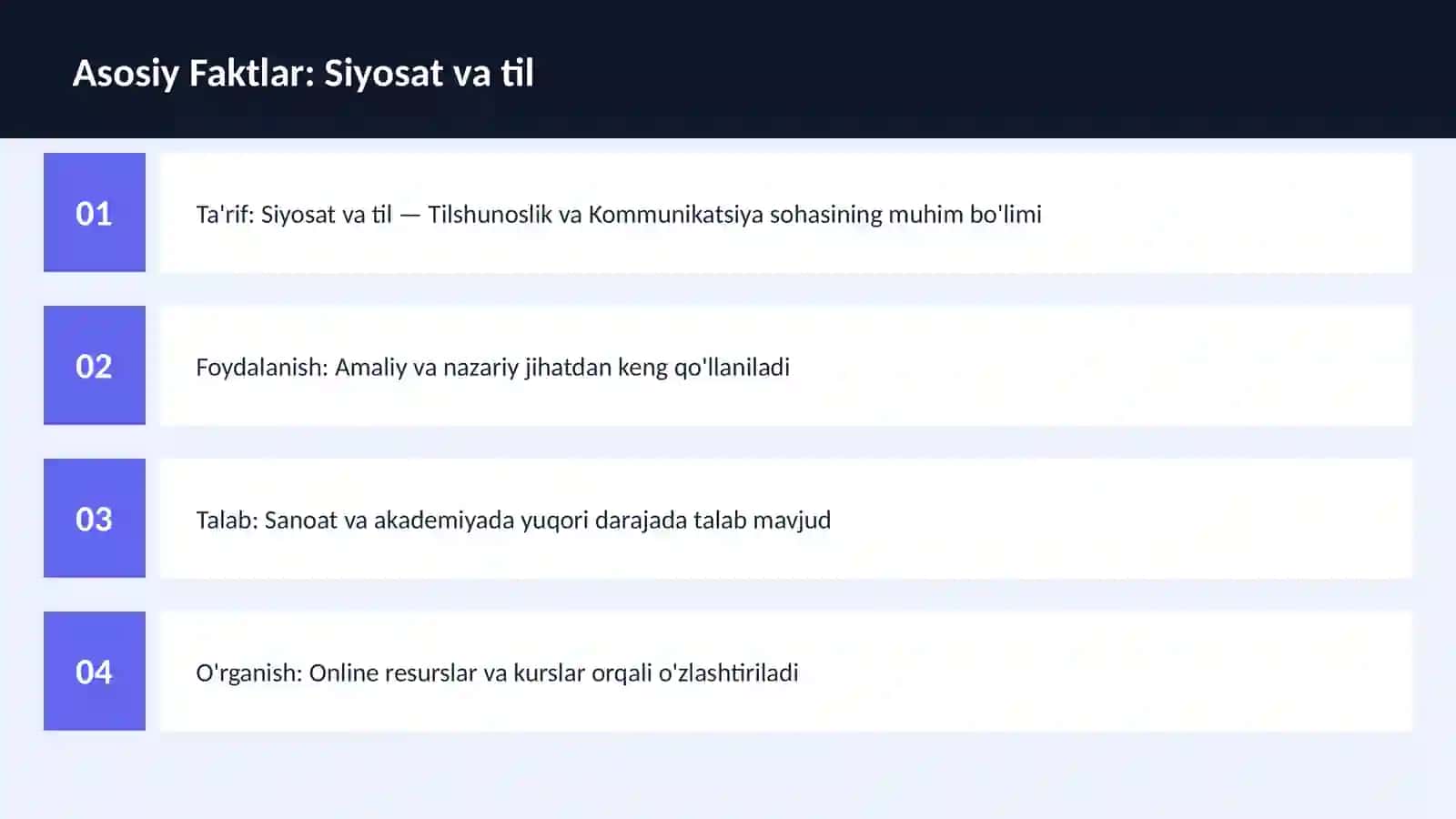 Siyosat va til 3