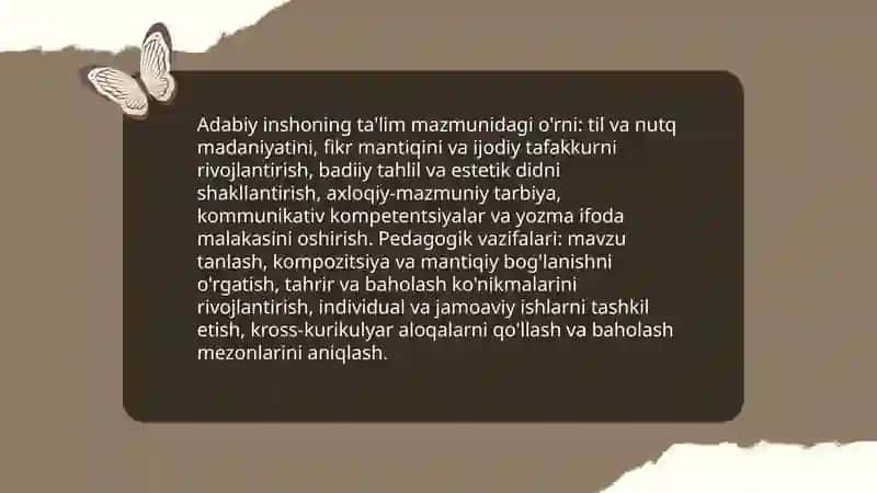Adabiyotni o'qitishda inshoning o'rni va uni tashkil etish yo'llari 3