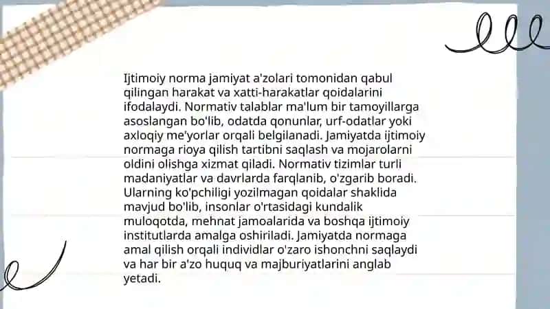 shaxs ijtimoiy ta'sirlar maxsuli sifatida ijtimoiy normalar,sanksiyalar,rollar 3