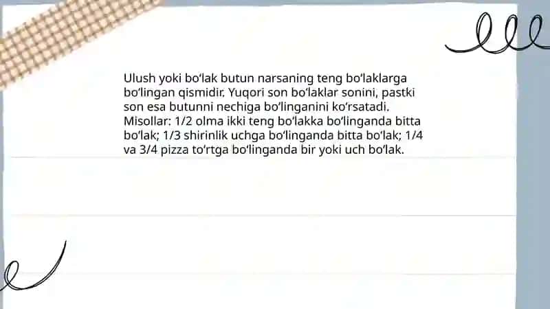 Ulush va kasr 3