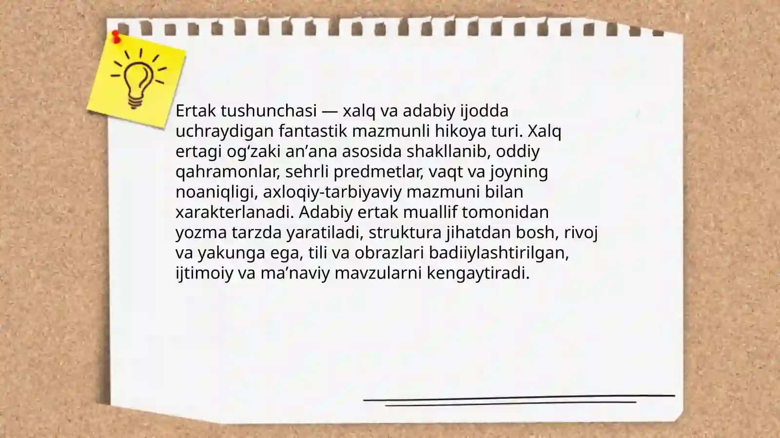 Ertaklar va uning janriy tasnifi 3