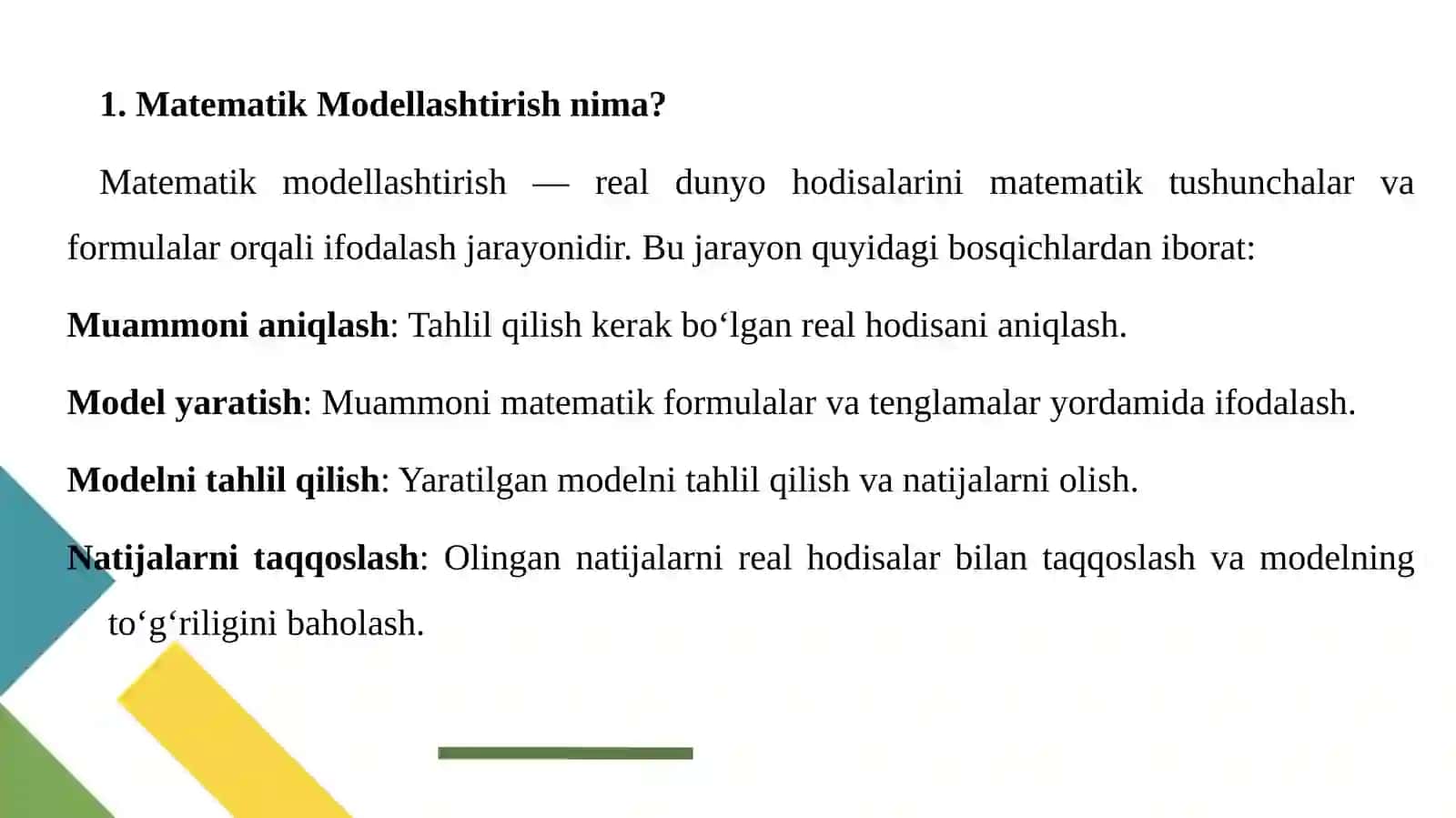 Matematik Modellashtirishda Maple 3