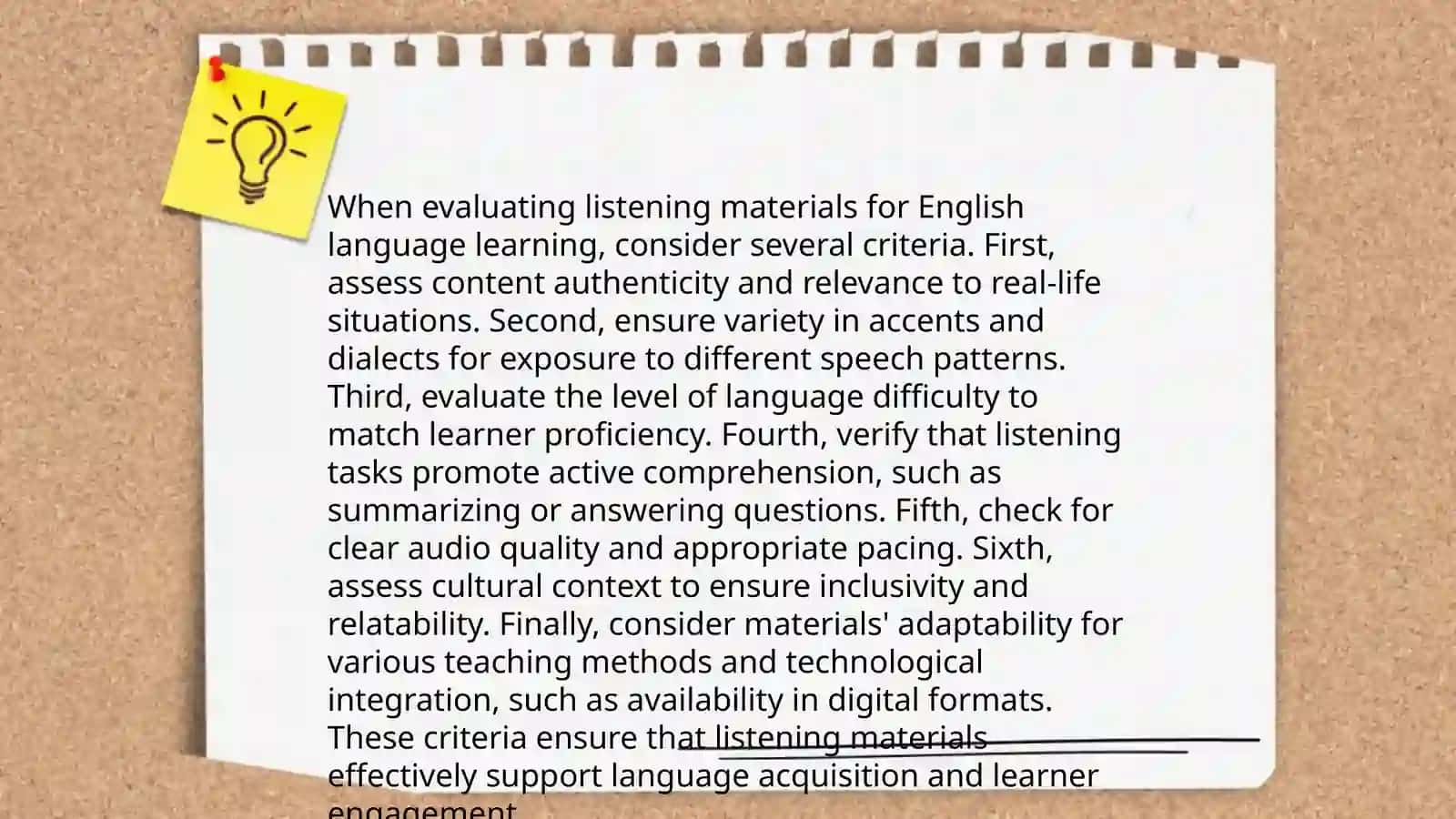 Evaluating Listening Materials 3