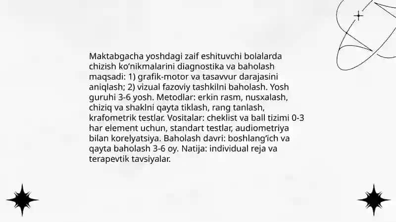 Maktabgacha yoshdagi zaif eshituvchi bolalarni rasm chizish koʻnikmalarini shakllantirish 3