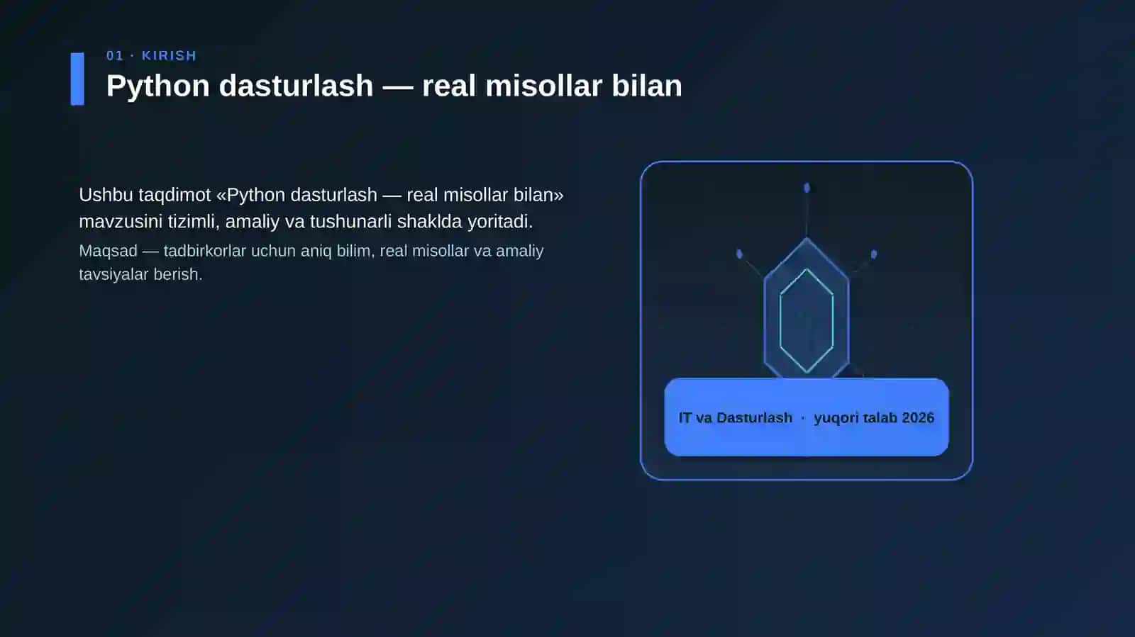 Python dasturlash — real misollar bilan 3