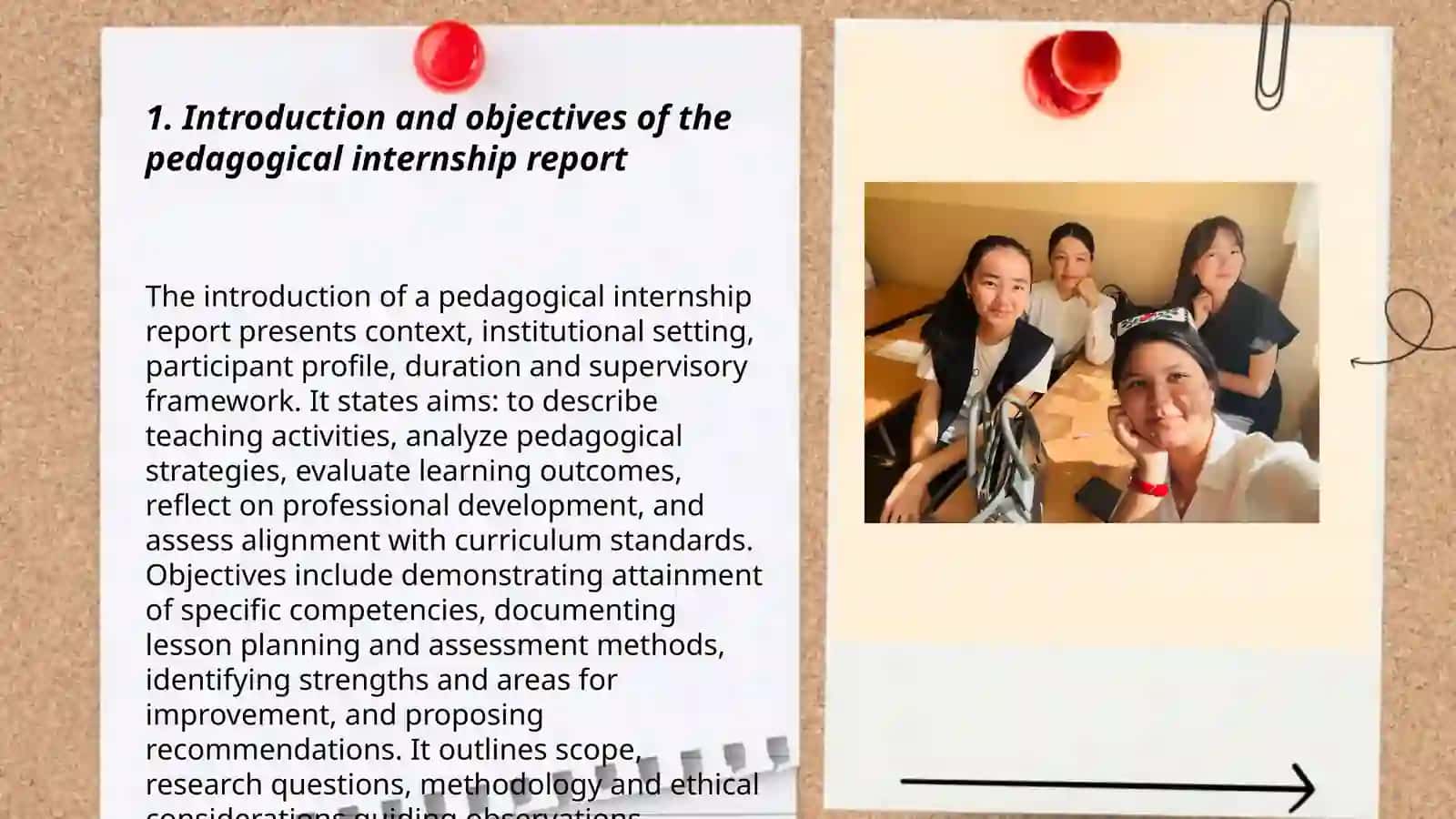 Pedagogical internship report 3
