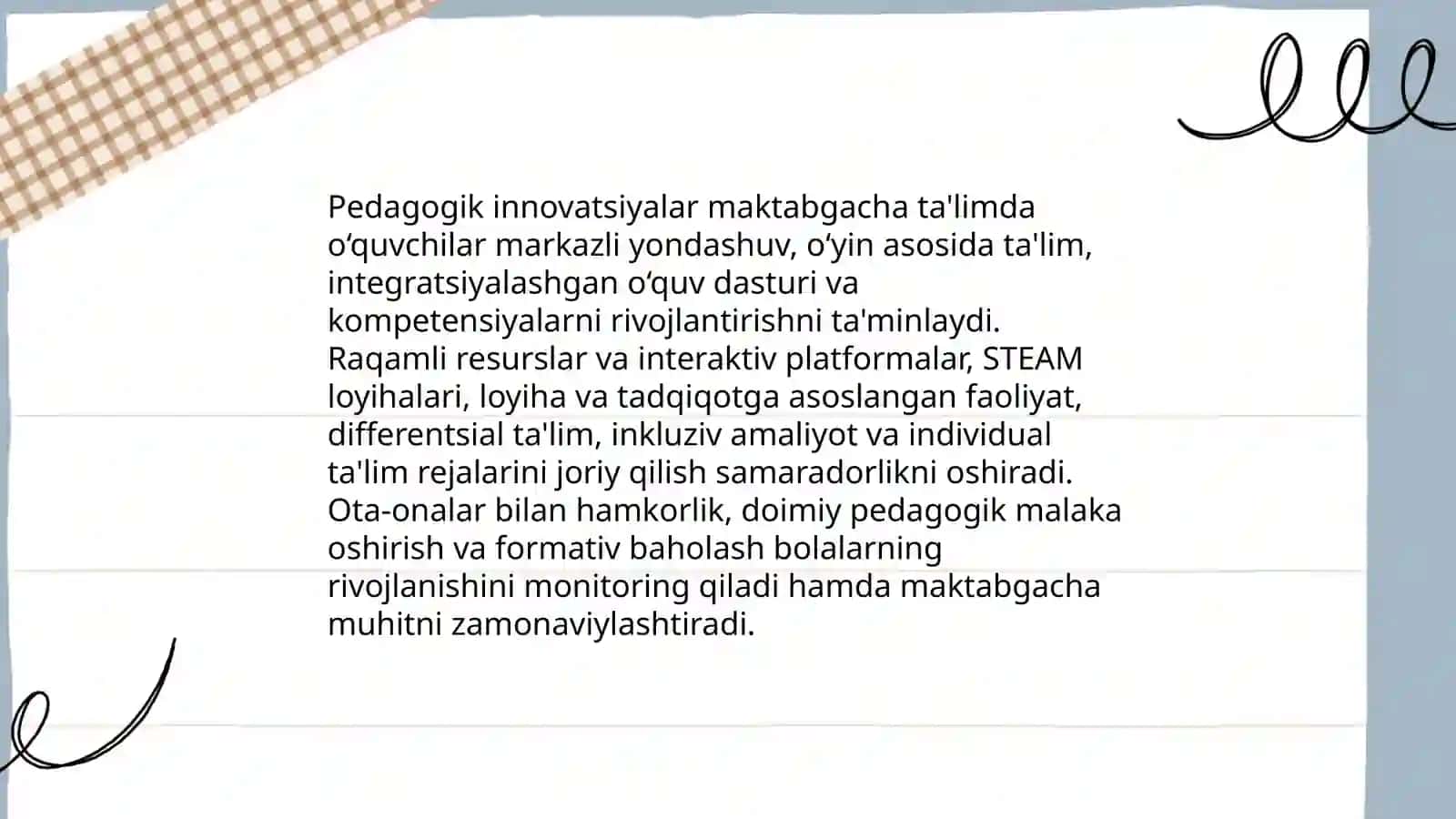 Maktabgacha ta'lim tashkilotlarida innovatsiyalar turlari 3
