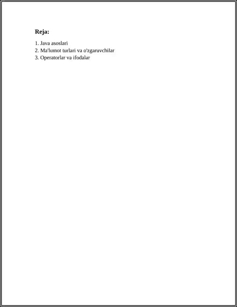 JAVA DASTURLASH TILI 3