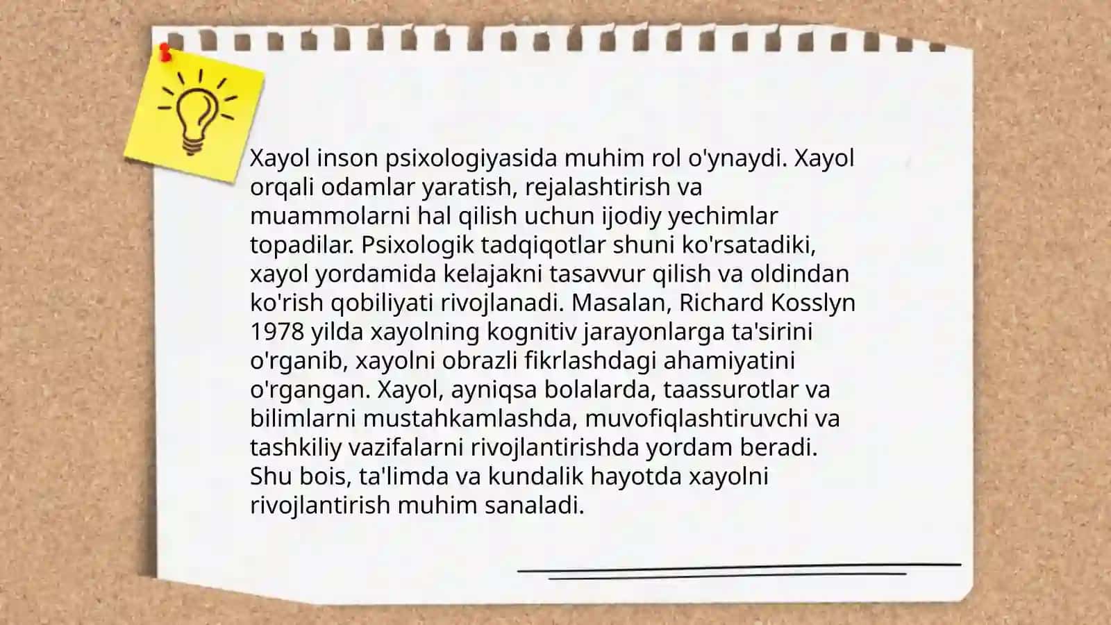 Xayol haqida tushuncha. Xayol va uning aktiv va passiv turlari 4