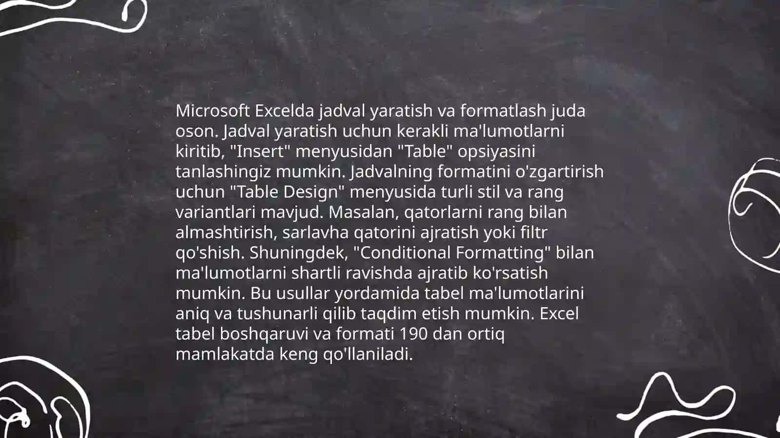 Microsoft Excel jadval muharriri 4
