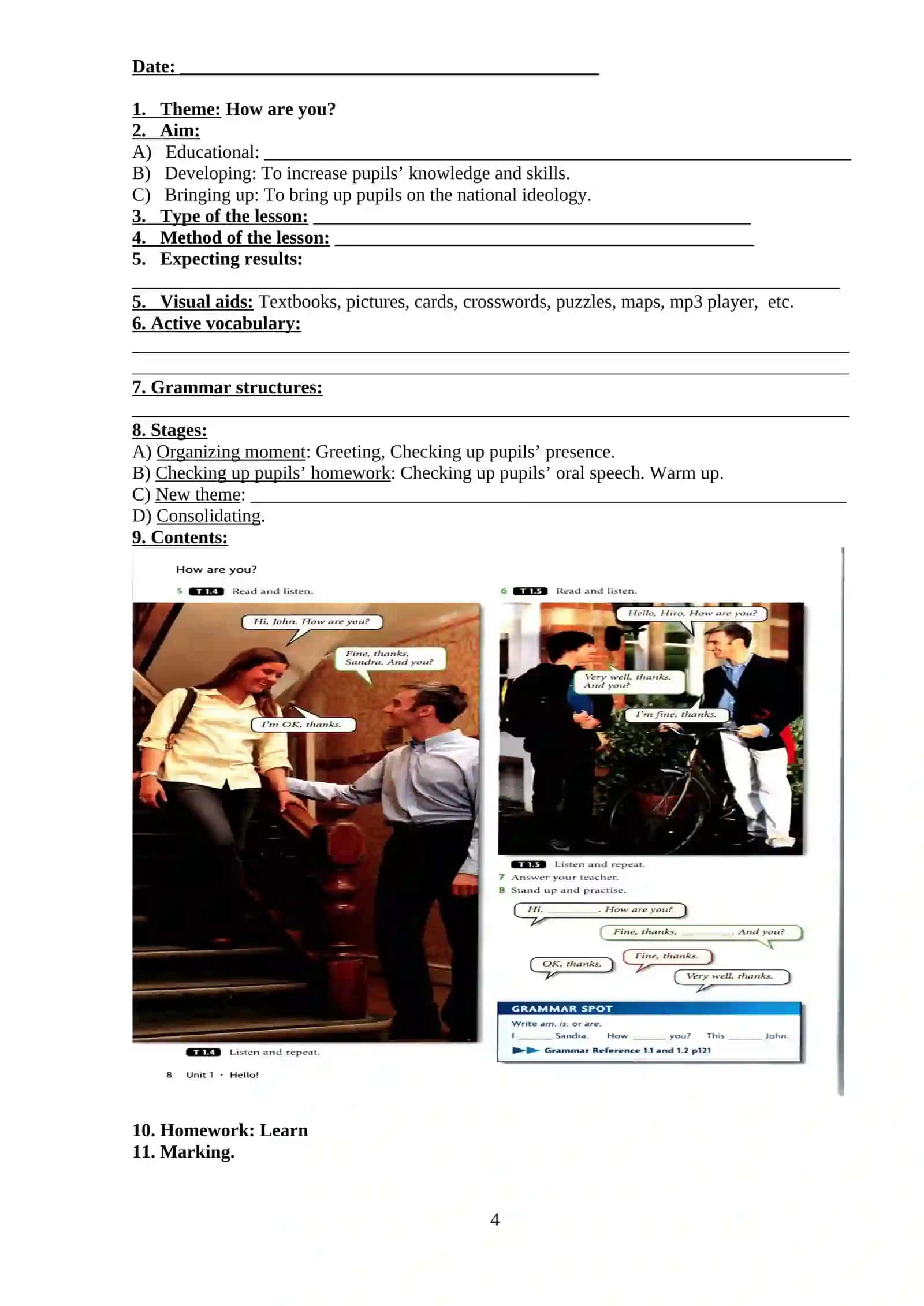Unit 1 Lesson Plan 4