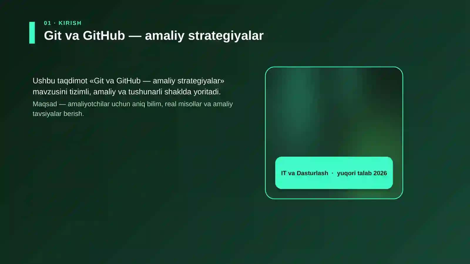 Git va GitHub — amaliy strategiyalar 4