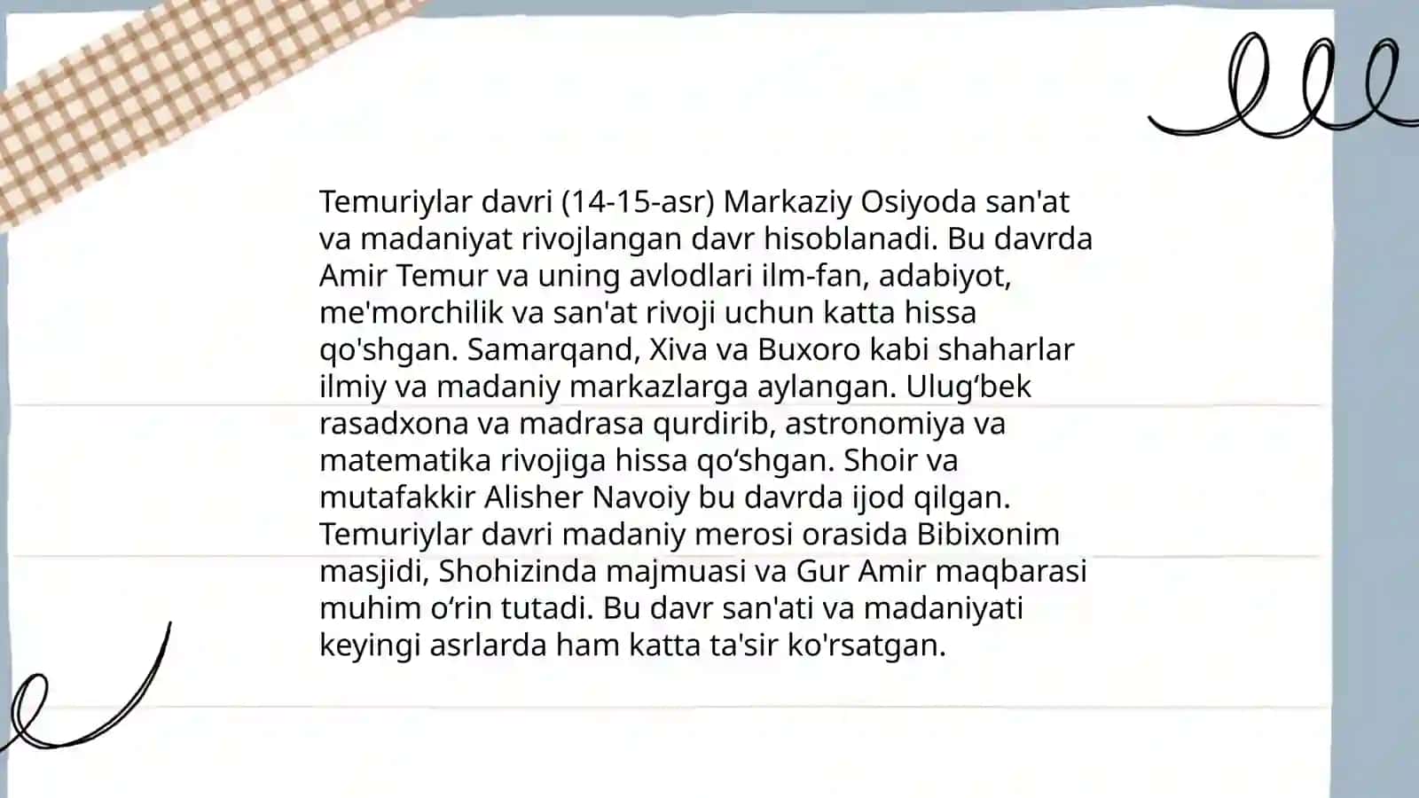 Amir Temur va Temuriylar davri renessansi 4