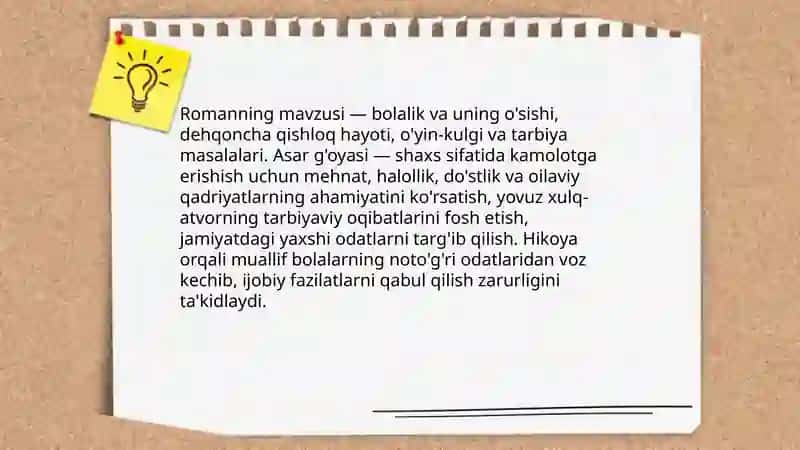 Shum bola asari haqida 4