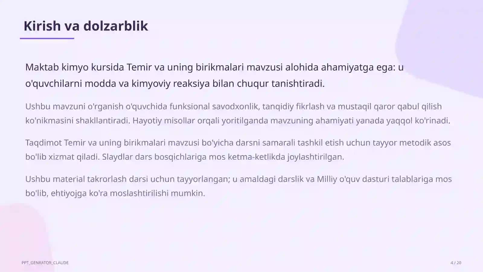 Temir va uning birikmalari (9-sinf) 4