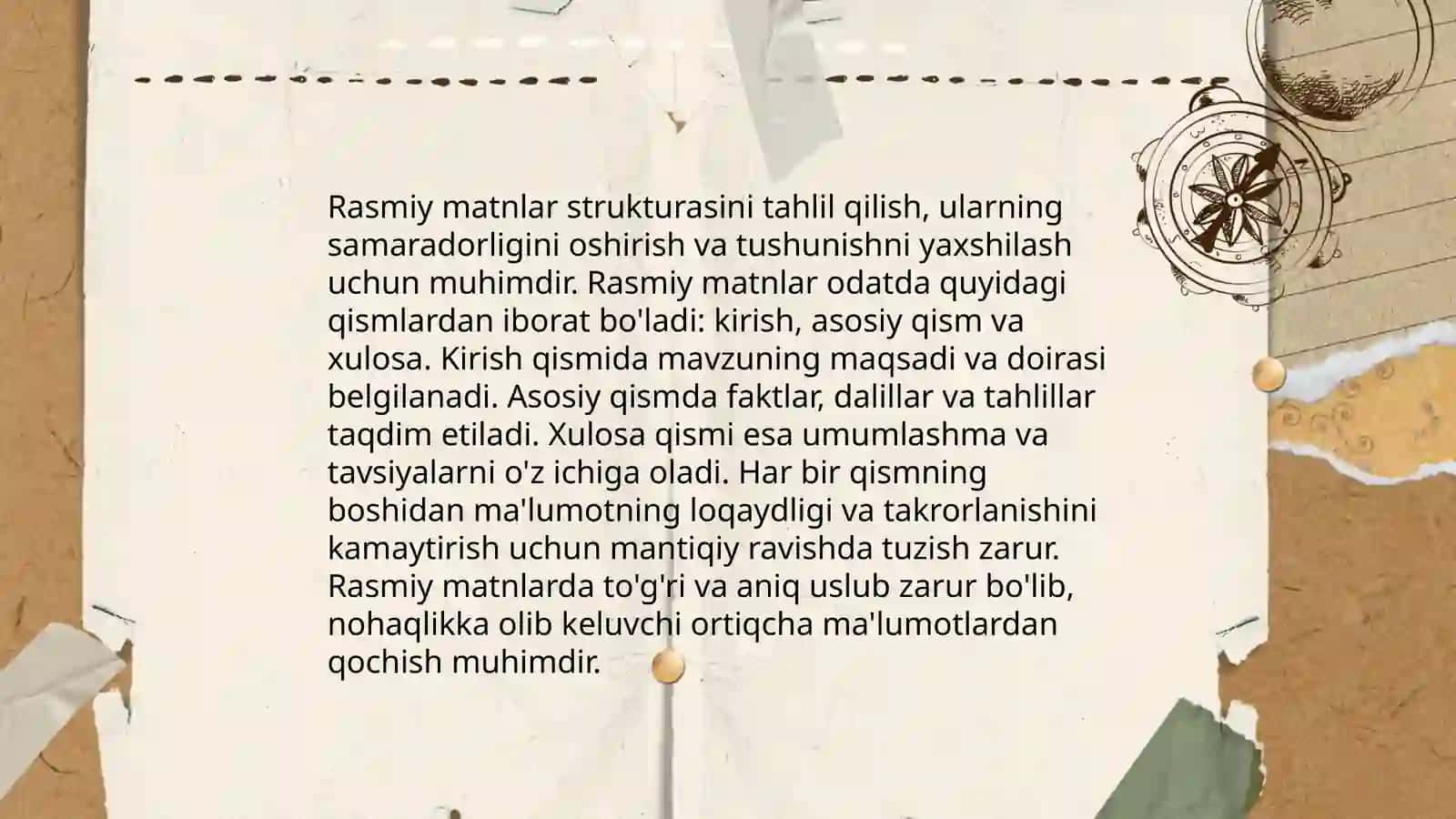 Rasmiy uslub. Rasmiy matnlar ustida ishlash 4