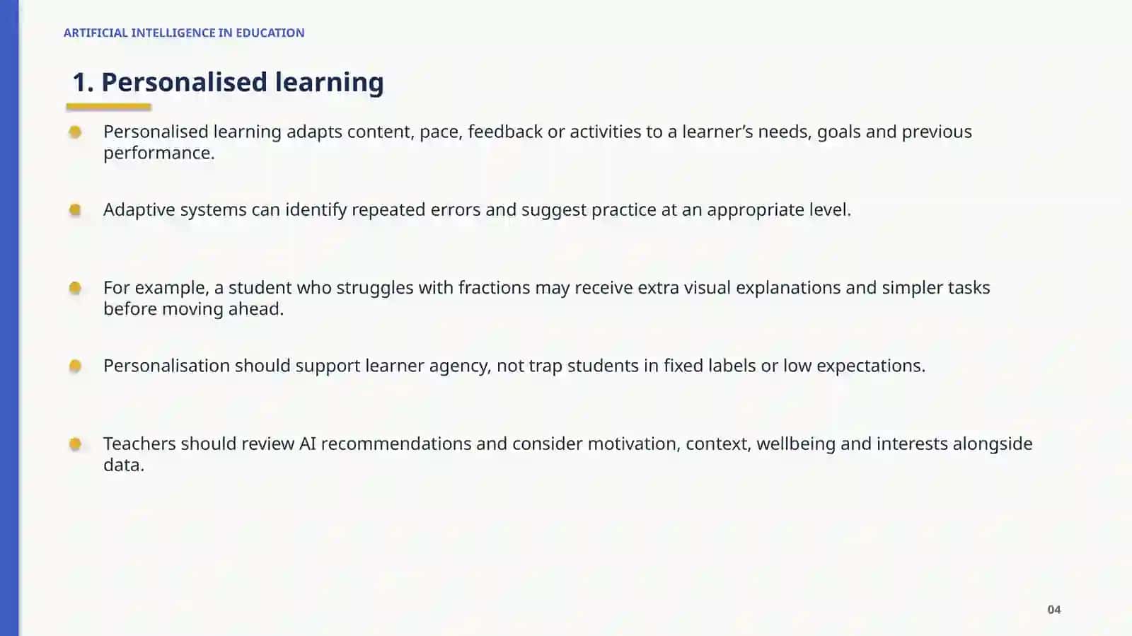Artificial Intelligence in Education 4