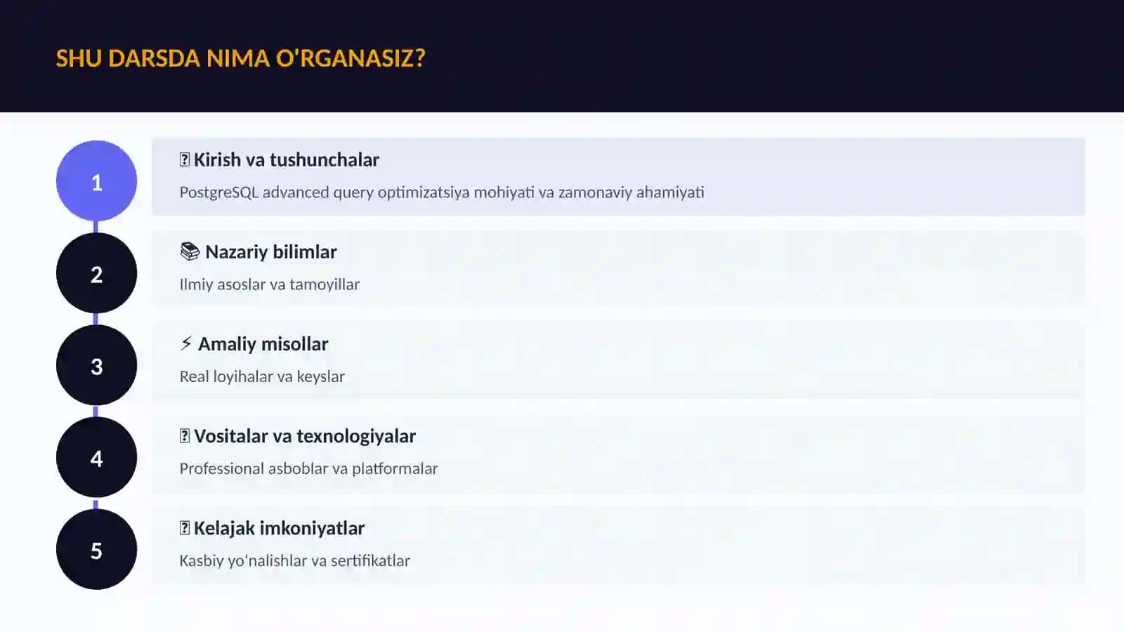 PostgreSQL advanced query optimizatsiya 4