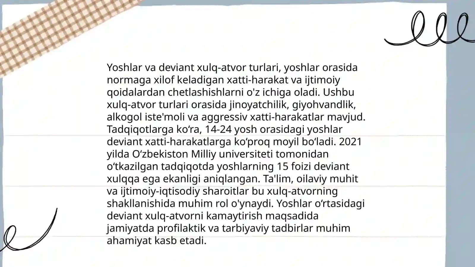 Yoshlar oʻrtasidagi deviant xulq - atvor profilaktikasi 4