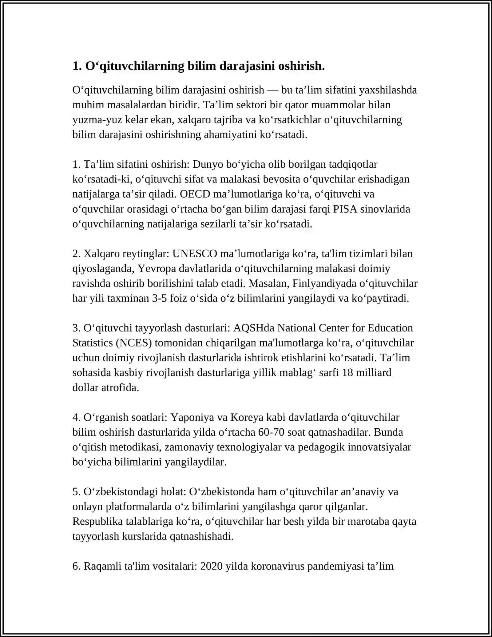 O‘QTUVCHINING PEDAGOGIK KOMPETENTLIGINI RIVOJLANTIRISH YO'LLARI 4