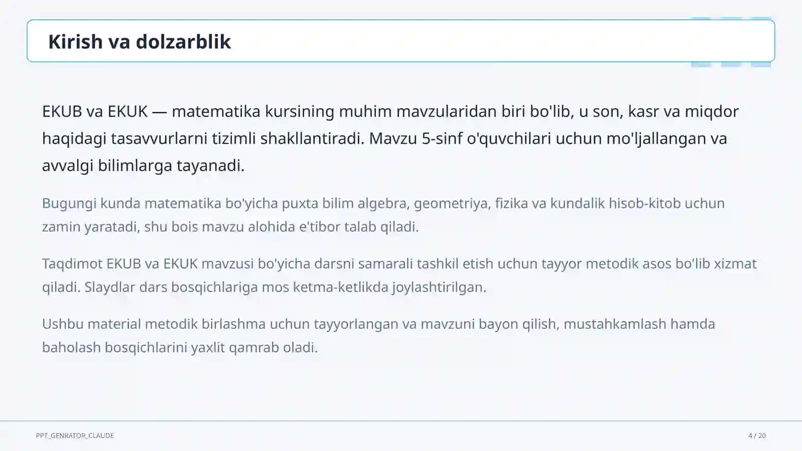 EKUB va EKUK (5-sinf) 4