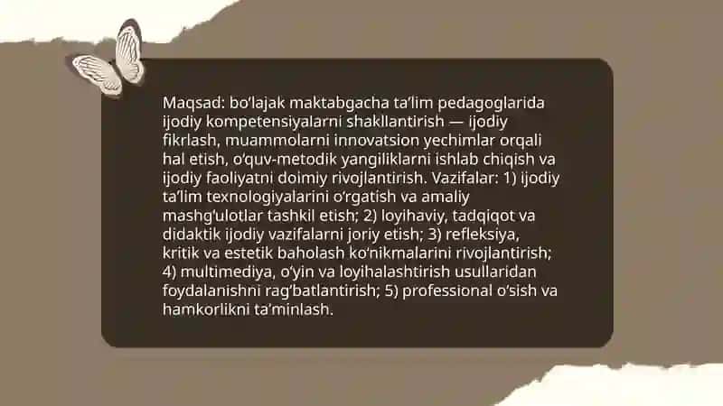 Bo'lajak maktabgacha ta'lim pedagoglarini kreativ qobiliyatlarini rivojlantirish mazmuni 4