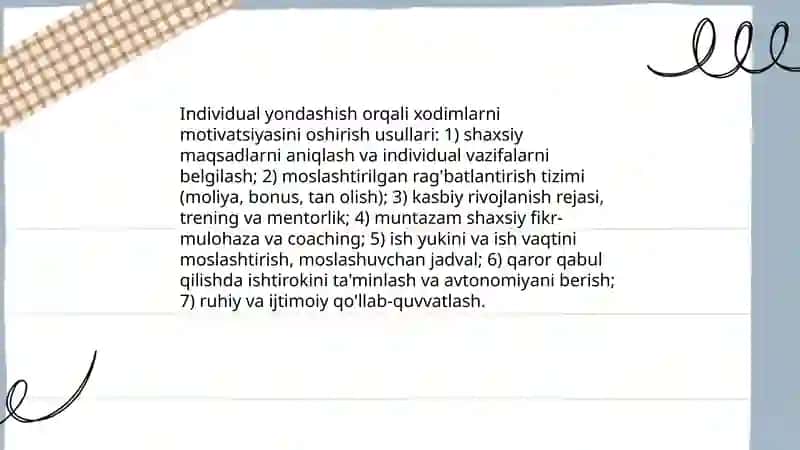 Individual yondashish kasbiy faoliyatining samaradorligini oshirish omili sifatida 4