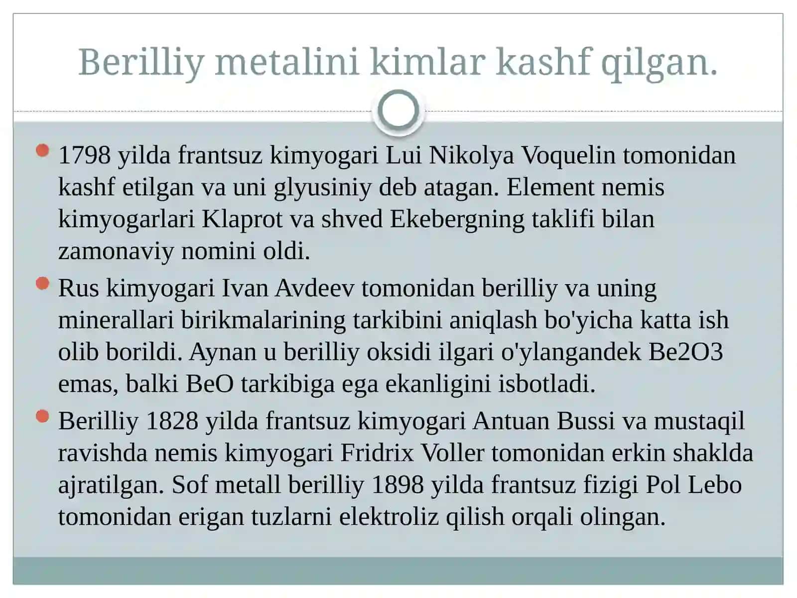 Berilliy  metali 4