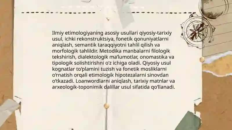 Etimologiya.Ilmiy etimologiya va xalq etimologiyasi 4